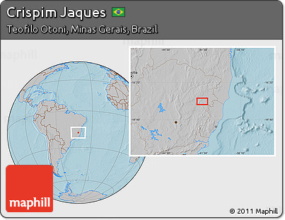 Gray Location Map of Crispim Jaques, hill shading