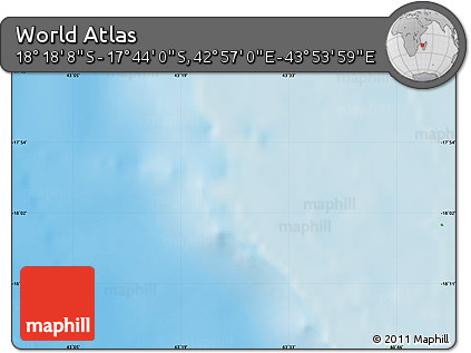 Physical Map of the Area around 18° 1' 4" S, 43° 25' 29" E