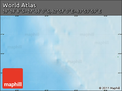 Physical Map of the Area around 18° 1' 4" S, 43° 25' 29" E