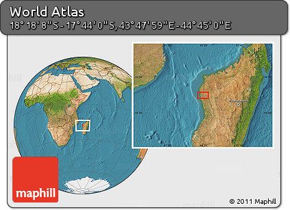 Satellite Location Map of the Area around 18° 1' 4" S, 44° 16' 29" E