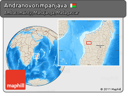 Shaded Relief Location Map of Andranovorimpanjava