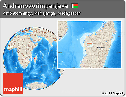 Shaded Relief Location Map of Andranovorimpanjava