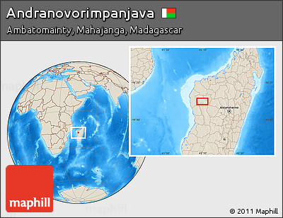 Shaded Relief Location Map of Andranovorimpanjava