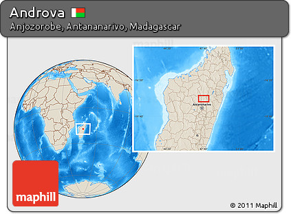 Shaded Relief Location Map of Androva