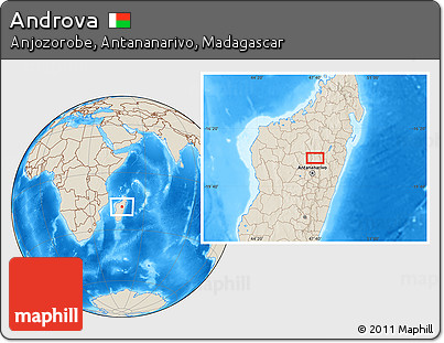 Shaded Relief Location Map of Androva