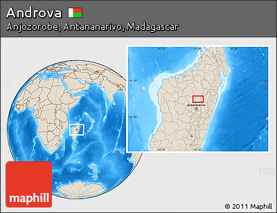Shaded Relief Location Map of Androva