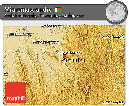 Physical 3D Map of Miaramasoandro