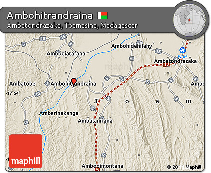 Shaded Relief Map of Ambohitrandraina