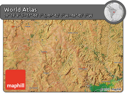 Satellite Map of the Area around 18° 1' 4" S, 49° 13' 30" W