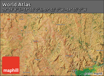 Satellite Map of the Area around 18° 1' 4" S, 49° 13' 30" W