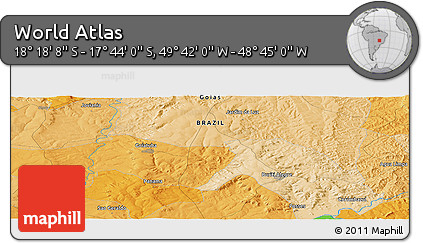 Political Panoramic Map of the Area around 18° 1' 4" S, 49° 13' 30" W