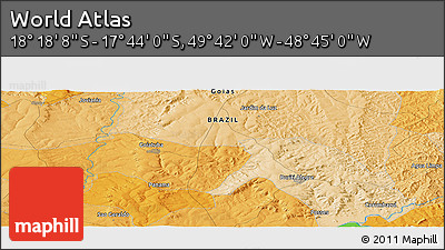 Political Panoramic Map of the Area around 18° 1' 4" S, 49° 13' 30" W
