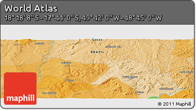 Political Panoramic Map of the Area around 18° 1' 4" S, 49° 13' 30" W