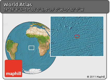 Satellite Location Map of the Area around 18° 1' 4" S, 4° 10' 30" W