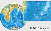 Physical Location Map of the area around 18° 1' 4" S, 55° 19' 30" E