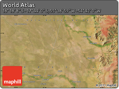 Satellite Map of the Area around 18° 1' 4" S, 55° 10' 29" W
