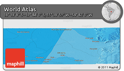 Political Panoramic Map of the Area around 18° 1' 4" S, 55° 10' 29" W