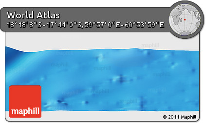 Physical Panoramic Map of the Area around 18° 1' 4" S, 60° 25' 29" E