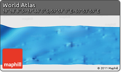Physical Panoramic Map of the Area around 18° 1' 4" S, 60° 25' 29" E