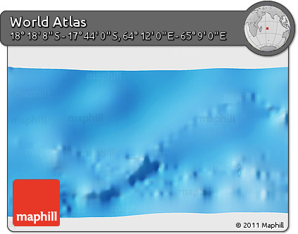 Physical 3D Map of the Area around 18° 1' 4" S, 64° 40' 30" E