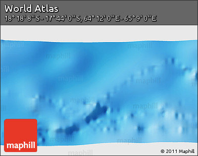 Physical 3D Map of the Area around 18° 1' 4" S, 64° 40' 30" E