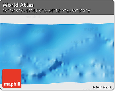 Physical 3D Map of the Area around 18° 1' 4" S, 64° 40' 30" E