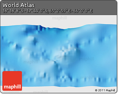 Shaded Relief 3D Map of the Area around 18° 1' 4" S, 65° 31' 30" E
