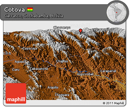 Physical Panoramic Map of Cotova