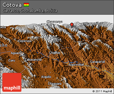 Physical Panoramic Map of Cotova