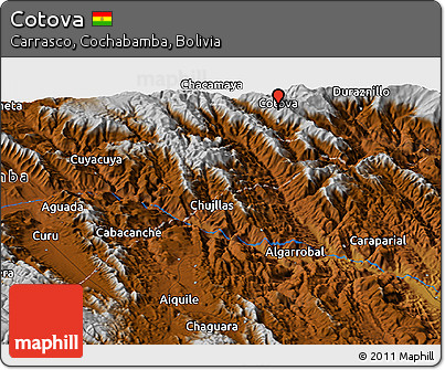 Physical Panoramic Map of Cotova