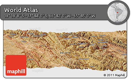 Satellite Panoramic Map of the Area around 18° 1' 4" S, 66° 13' 29" W