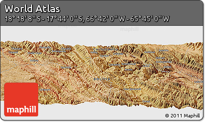Satellite Panoramic Map of the Area around 18° 1' 4" S, 66° 13' 29" W