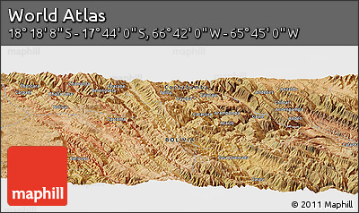 Satellite Panoramic Map of the Area around 18° 1' 4" S, 66° 13' 29" W