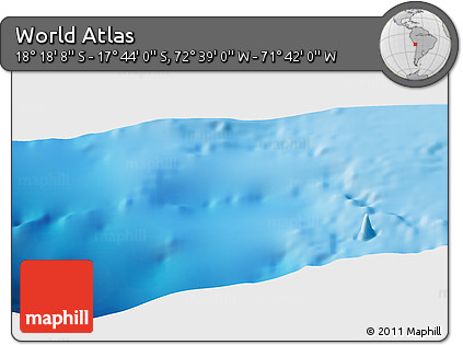 Shaded Relief Panoramic Map of the Area around 18° 1' 4" S, 72° 10' 30" W