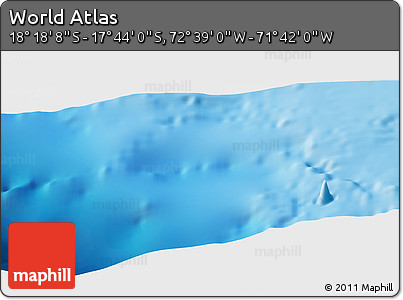 Shaded Relief Panoramic Map of the Area around 18° 1' 4" S, 72° 10' 30" W
