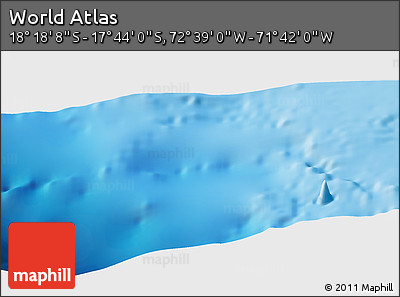 Shaded Relief Panoramic Map of the Area around 18° 1' 4" S, 72° 10' 30" W