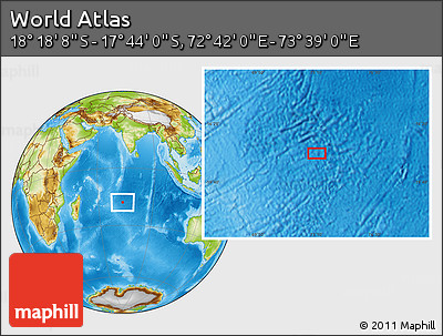 Physical Location Map of the Area around 18° 1' 4" S, 73° 10' 30" E