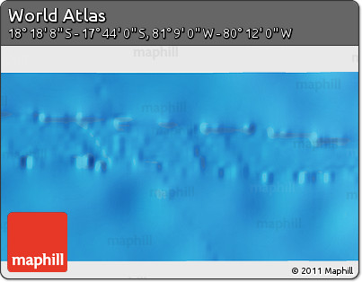 Physical 3D Map of the Area around 18° 1' 4" S, 80° 40' 30" W