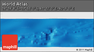 Physical Panoramic Map of the Area around 18° 1' 4" S, 81° 40' 30" E