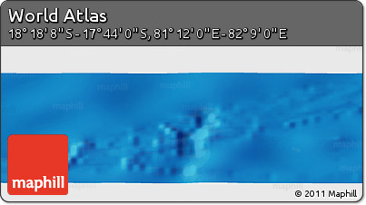 Physical Panoramic Map of the Area around 18° 1' 4" S, 81° 40' 30" E