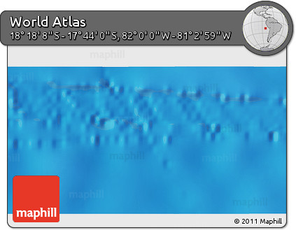Physical 3D Map of the Area around 18° 1' 4" S, 81° 31' 30" W