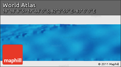 Physical Panoramic Map of the Area around 18° 1' 4" S, 82° 31' 30" E