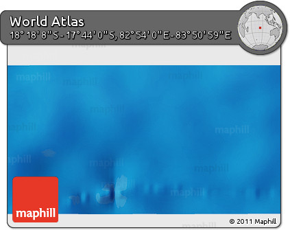 Physical 3D Map of the Area around 18° 1' 4" S, 83° 22' 30" E
