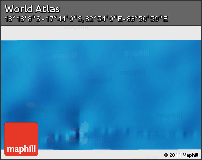 Physical 3D Map of the Area around 18° 1' 4" S, 83° 22' 30" E