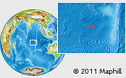 Physical Location Map of the area around 18° 1' 4" S, 83° 22' 30" E