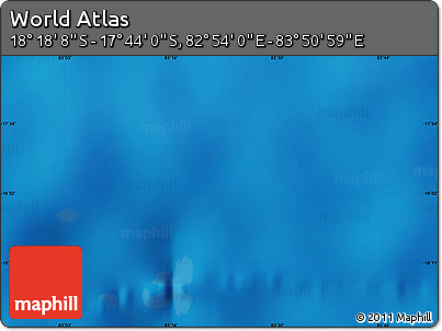 Physical Map of the Area around 18° 1' 4" S, 83° 22' 30" E