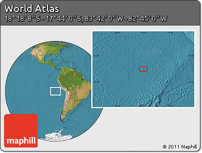 Satellite Location Map of the Area around 18° 1' 4" S, 83° 13' 29" W