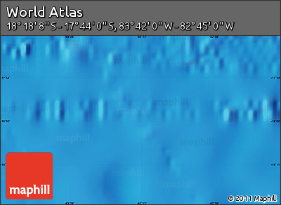 Shaded Relief Map of the Area around 18° 1' 4" S, 83° 13' 29" W