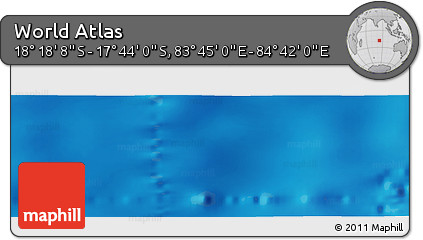 Physical Panoramic Map of the Area around 18° 1' 4" S, 84° 13' 29" E