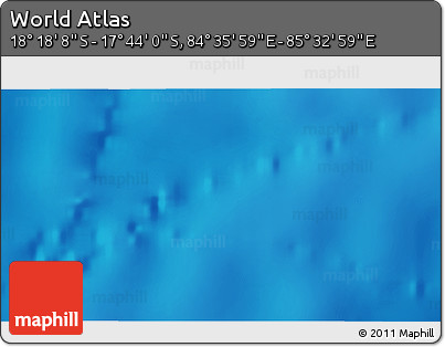Physical 3D Map of the Area around 18° 1' 4" S, 85° 4' 29" E